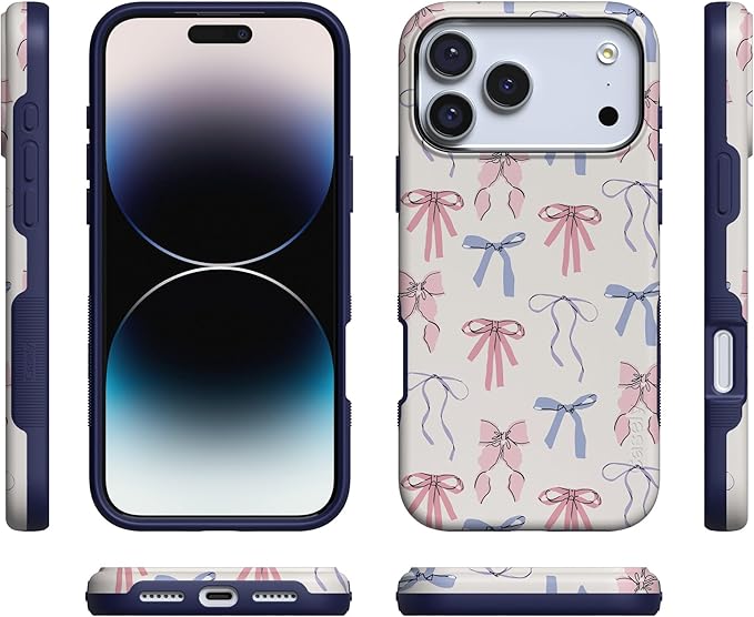 Casely iPhone 17 Pro Case | Coquette Girlie | Pastel Bows | Compatible with MagSafe | Bold Protective Design