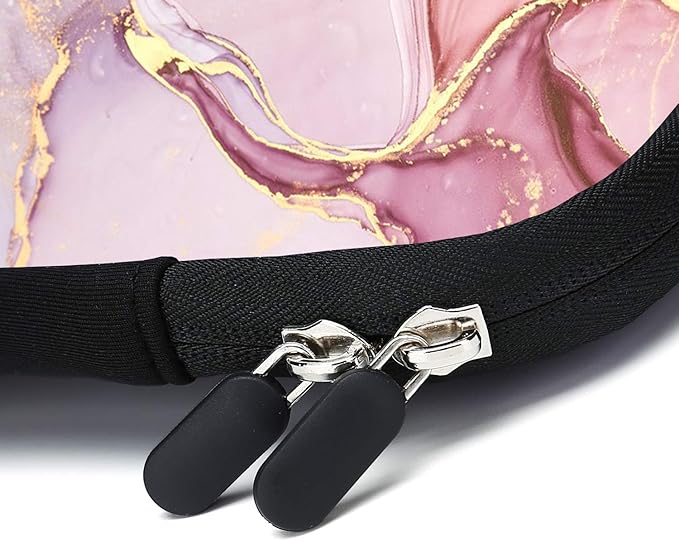 11.6" 12.2 inches Laptop Sleeve Chromebook Case Notebook Sleeves Neoprene Handle Bag for Men Women, Two Pockets Fit Apple MacBook Air Samsung Acer HP(Pink Marble)