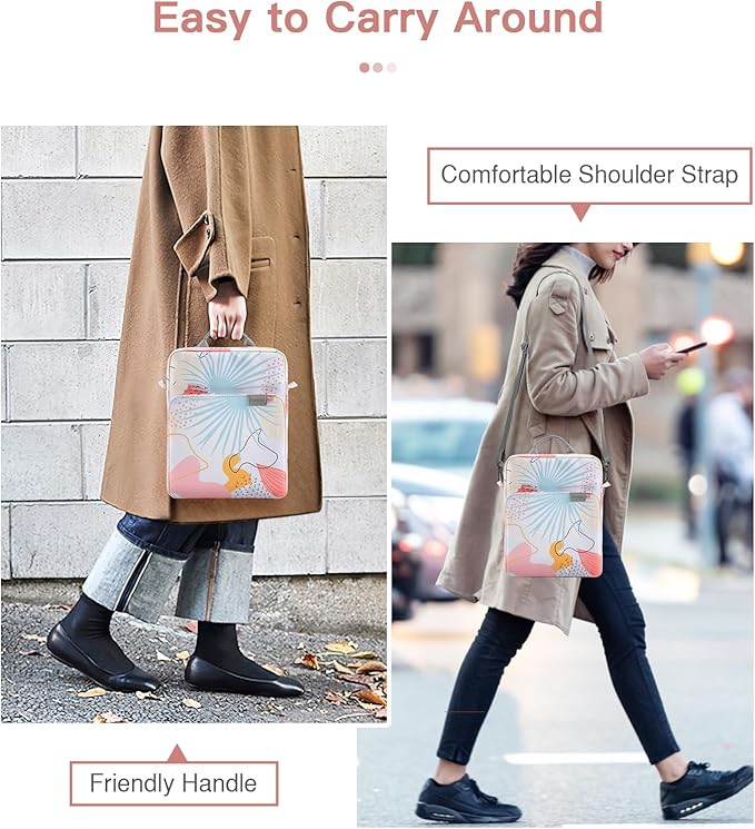 MoKo 13.3-14 Inch Laptop Sleeve Bag Fits MacBook Pro M3/M2 14" 2023, MacBook Pro 13" M2, New MacBook Air 13.6" M3/M2 2024/2022,Tab S8 Ultra 14.6",Handle Carrying Case with Shoulder Strap,Tropical Leaf