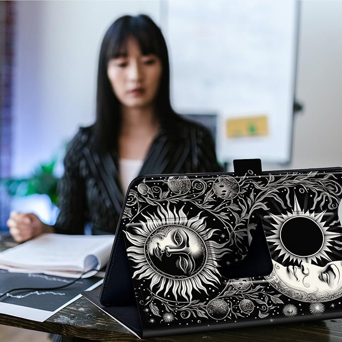 Case for Lenovo Tab P11 Pro Gen 2 11.2" 2022,Mxfdegf 360 Degree Rotating Stand and Magnetic Closure Case for 11.2 inch Lenovo Tab P11 Pro 2nd Generation,Soon Moon Stars Black