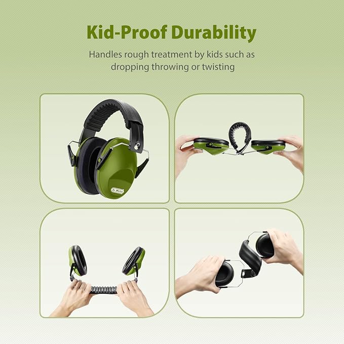 Dr.meter Noise Cancelling Ear Muffs: SNR27.4 Noise Cancelling Headphones for Autism with Adjustable Headband - Hearing Protection Ear Muffs for Kids Autism Sensory Monster Truck Demo Derby Mowing