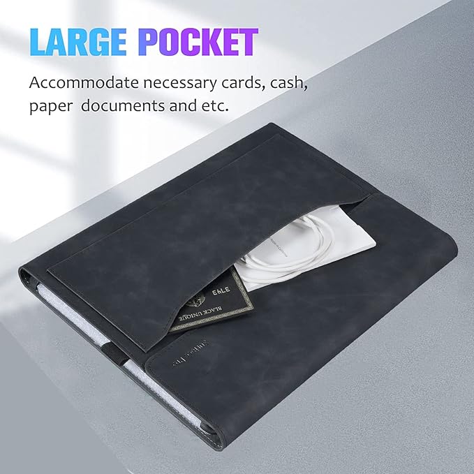 Microsoft Surface Pro 11 / Pro 10 / Pro 9 13 Inch Case, Multiple Angle Viewing Portfolio Business Cover with Pocket & Stylus Holder, Compatible with Type Cover Keyboard. (Graphite)