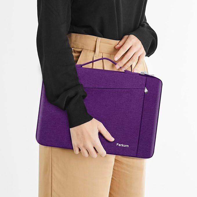 Ferkurn Laptop Case Sleeve for Men Women Chromebook Case Compatible with MacBook Air/Pro Lenovo Surface HP Dell ASUS Acer, 15.6 inch, Purple