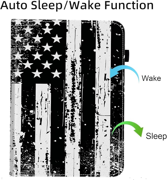 Case for Samsung Galaxy Tab S9 FE 5G 10.9 Inch/Galaxy Tab S9 11 Inch 2023,Card Slot PU Leather TPU Case Pen Holder Auto Wake Sleep,Vintage American Flag