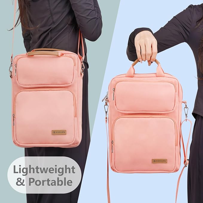 10-13 Inch Tablet Sleeve Bag, Ipad Bag for 13 In/11 in New iPad Pro M4 & 13 in Air M2 2024,iPad Pro 12.9 M2&M1,Ipad 10.9,Galaxy Tab S8+/S9+ 12.4,with Removable Shoulder Strap (Pink)