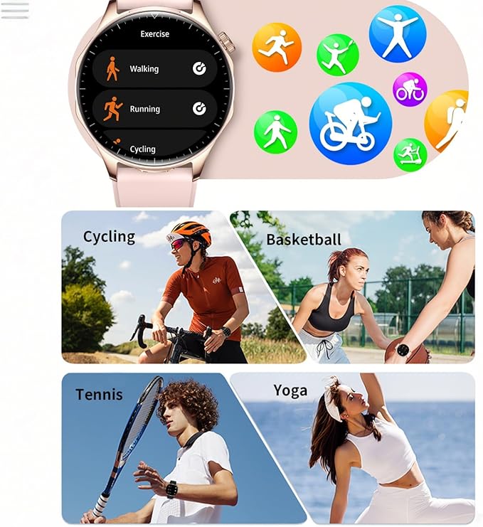 Smart Watch with Earbuds,2 in 1 TWS Smartwatches,1.43" Colorful AMOLED Display Smartwatch for Android iOS,Waterproof Fitness Tracker Long Time Standby (Black)