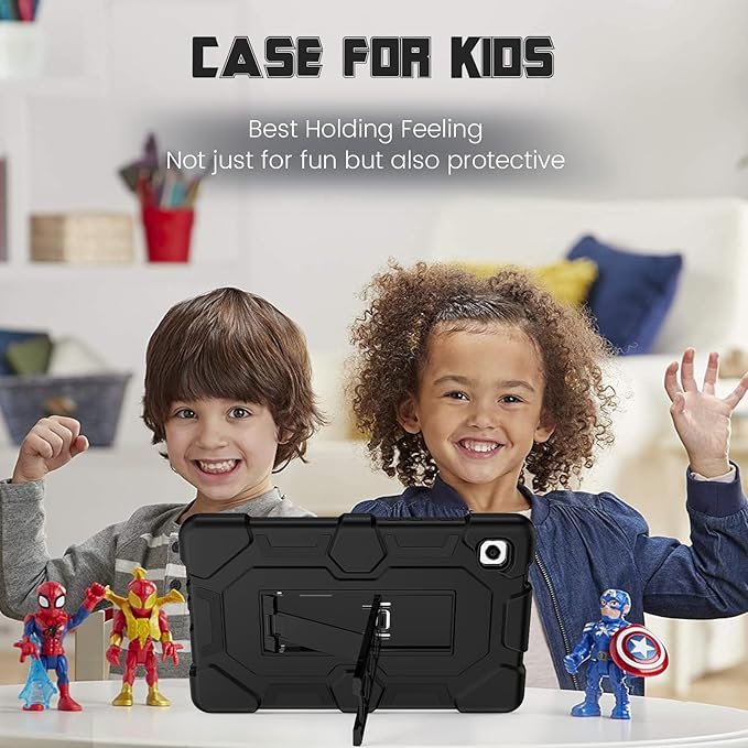 CCMAO Case for Samsung Galaxy Tab A9 Case 8.7 Inch 2023 Model (SM-X110/X115/X117), Heavy Duty Shockproof Hybrid Three Layer Protective Cover with Kickstand for Samsung A9 Tablet 8.7", Black