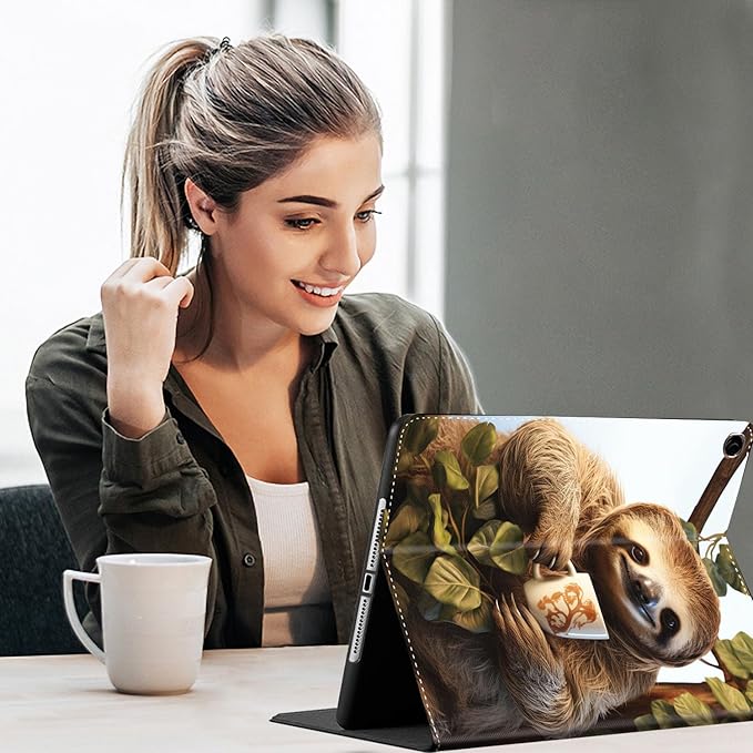 Case for Galaxy Tab A9 Plus , Auto Sleep/Wake Multi-Angle Viewing Slim Folio Stand Cover for Samsung Galaxy Tab A9+/A9 Plus 11 Inch 2023 (SM-X210/X216/X218), Sloth