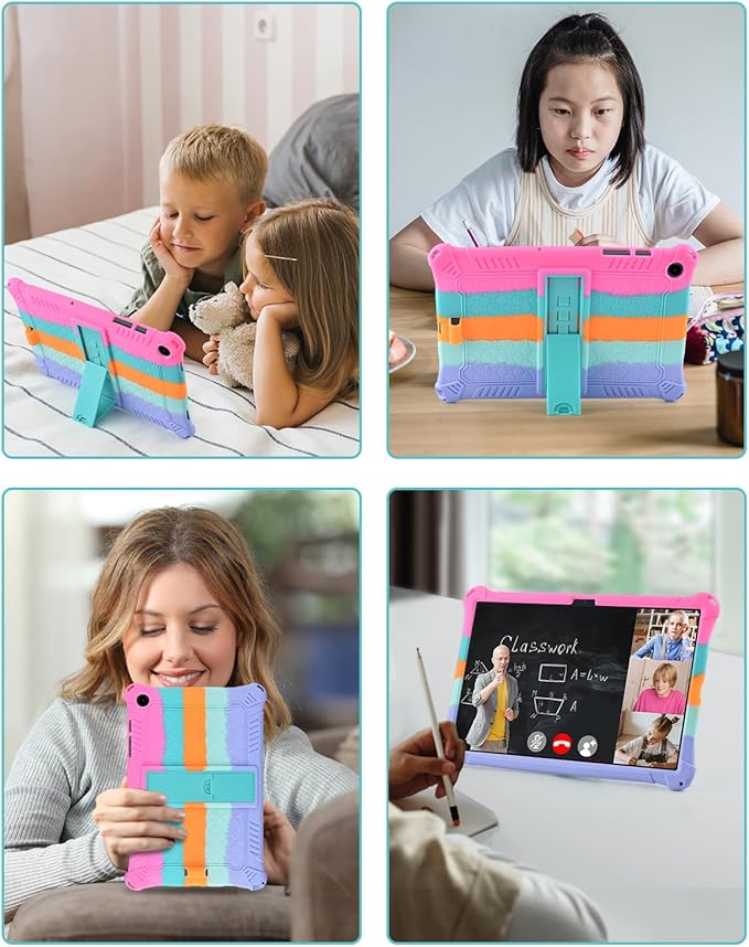 DETUOSI Compatible with Samsung Galaxy Tab A9 Plus Case 11 inch 2023, with Shoulder Strap & Stylus Pen, Soft Silicone Multi-Angle Case for Galaxy Tab A9+ Tablet SM-X210/X216/X218, Dazzling Pink