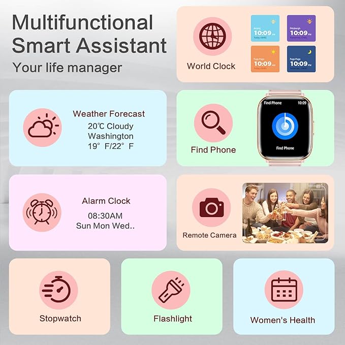 2025 Smart Watches for Women, 1.75'' Lightweight Smartwatch Women with Da GPT AI, 24/7 Sleep/ Heart Rate/ SpO2/ Blood Pressure Monitor, 120 Sport Fitness Tracker, IP68 Waterproof for Android iOS