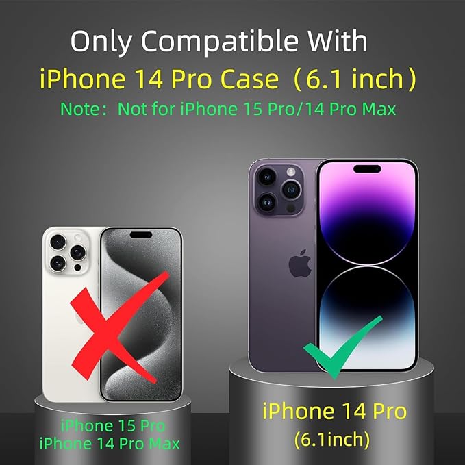 Magnetic for iPhone 14 Pro Case Compatible with MagSafe Wireless Charging,14Pro Phone Case with 2Screen Protector,with Kickstand Ring Military Grade Drop Shockproof Heavy Duty Protection Black