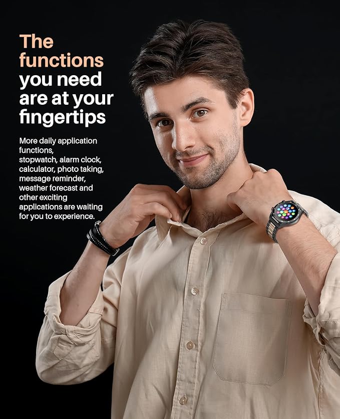 Smart Watches with Bluetooth Call, Fitness Watch with Blood Pressure/Heart Rate/Sleep/SpO2, 1.39" HD Smartwatches for Men Women, IP67 Waterproof for Android iOS, Comes with Replaceable Silicone Strap