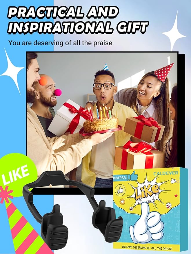 Stocking Stuffers for Teens Boys Girls Tablet Stand for iPad: Universal Compatible Thumbs Up Lazy Cell Phone Stand Holder for Desk Cool Fun Birthday Gifts for Men Women Kids Adults Gifts for Christmas