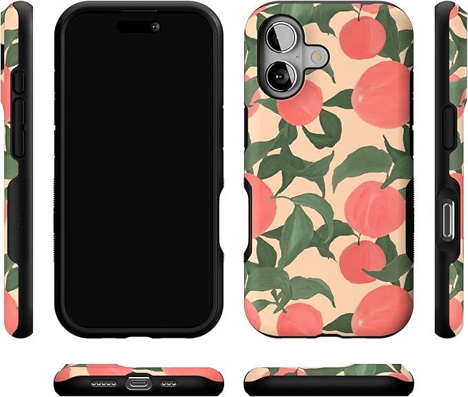 Casely iPhone 17 Case | Feeling Peachy | Blush Vines | Bold Protective Design | Compatible with MagSafe