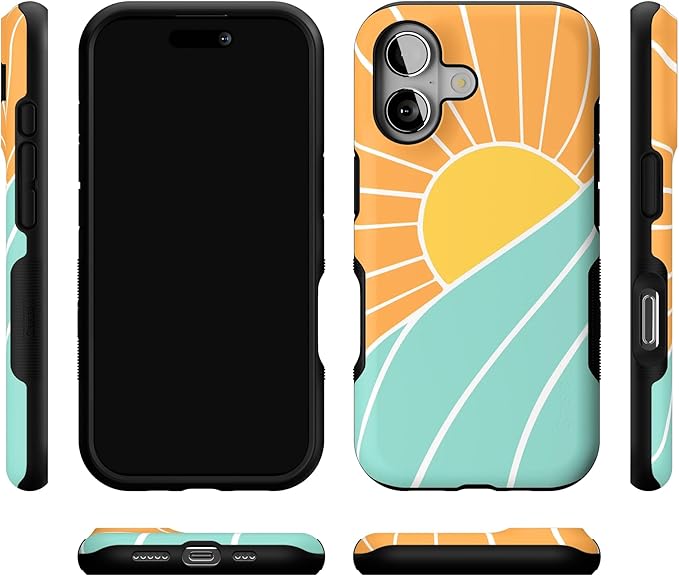 Casely iPhone 17 Case | Waves & Rays | Sunshine | Bold Protective Design | Compatible with MagSafe