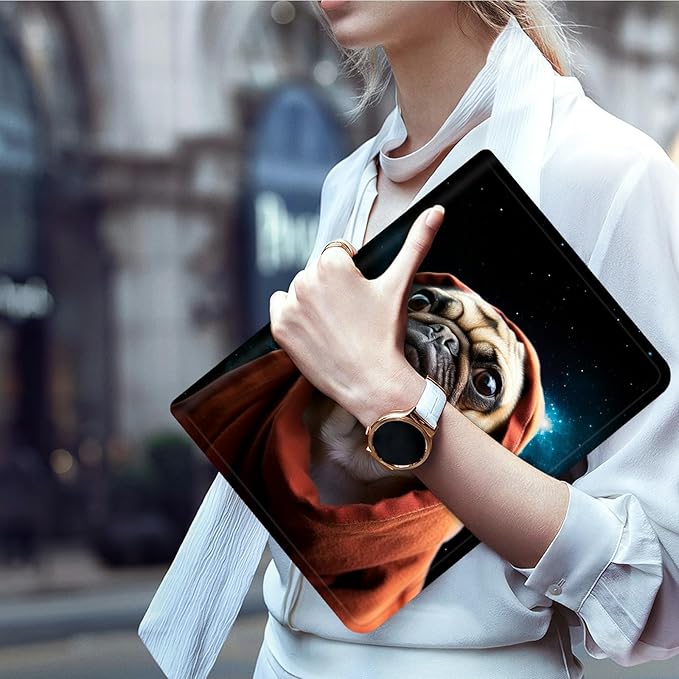 Case for 10.5 Inch Microsoft Surface Go 3 2021/2 2020/Go 2018 PU Leather Slim Lightweight Multiple Angles Stand Smart Cover with Auto Wake/Sleep, Cute Pug Dog