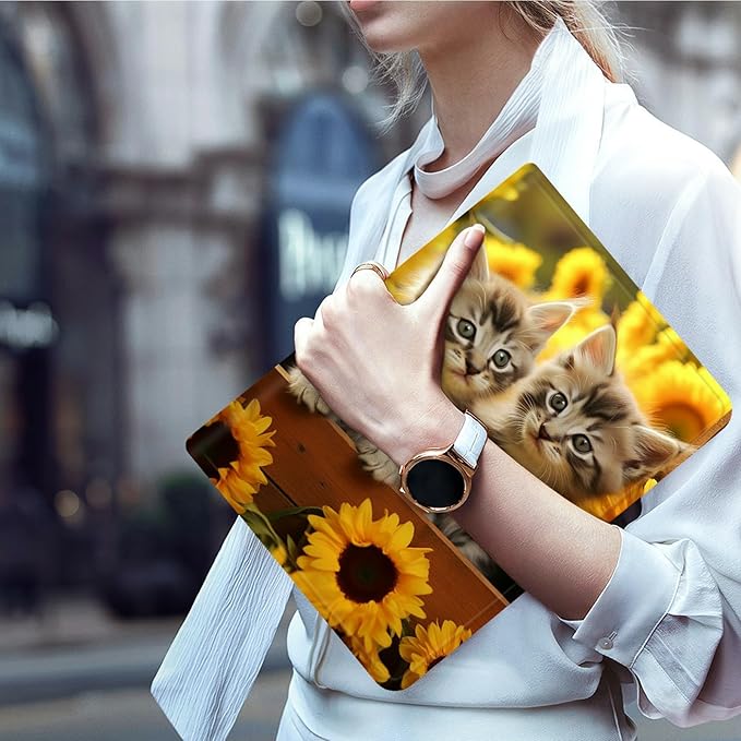 Case for Microsoft Surface Pro 7/7 Plus/Pro 6/5/4/LTE 12.3 Inch PU Leather Slim Lightweight Multiple Angles Stand Smart Cover with Auto Wake/Sleep, Sunflower Cat