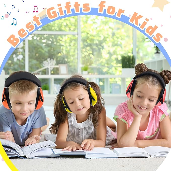 Amylove 6 Pcs Kids Noise Cancelling Headphones 27db Adjustable Earmuffs for Autism Sensory Toddler Children (Elegant Style,Candy Color)