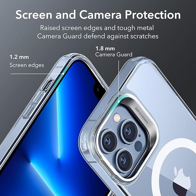 ESR for iPhone 13 Pro Case, Compatible with MagSafe, Shockproof Military-Grade Protection, Built-in Camera Ring Stand, Magnetic Phone Case for iPhone 13 Pro, Classic Series (HaloLock), Clear