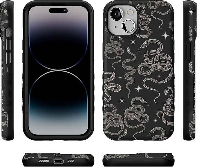 Casely iPhone 14 Case | We're Ready for It | Black Serpent | Compatible with MagSafe | Bold Protective Design