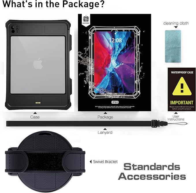 for iPad Pro 11 Case 2024 - Waterproof Case for iPad Pro 11 Inch M4 (5th Generation), Full Body Protection Case Shockproof Dust-Proof with Pencil Holder