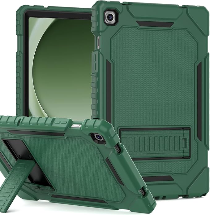 Grifobes for Samsung Galaxy Tab A9 Plus 11 Inch 2023 Cases, Heavy Duty Shockproof Rugged Cover for New Samsung Tablet A9+ 11" Case (SM-X210/X216/X218) with Kickstand for Kids, Dark Green
