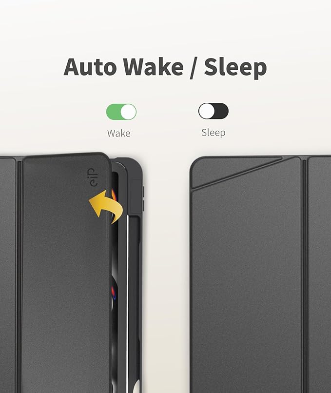 EIP for iPad (A16) 11th/10th Generation Case(2025/2022), Adjustable Hinge Stand, Portrait/Landscape View, Rotating Stand with Removable Magnetic Cover, Auto Wake/Sleep, Dual-Device Use