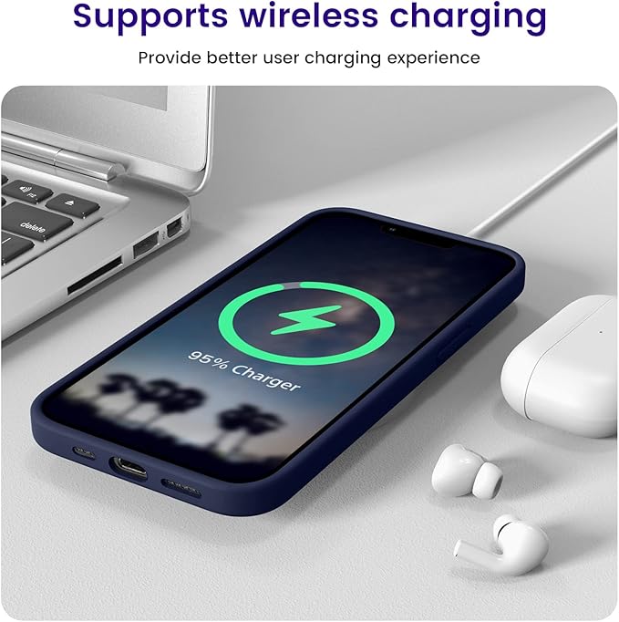 OTOFLY Designed for iPhone 14 Case, Silicone Shockproof Slim Thin Phone Case for iPhone 14 6.1 inch (Midnight Blue)