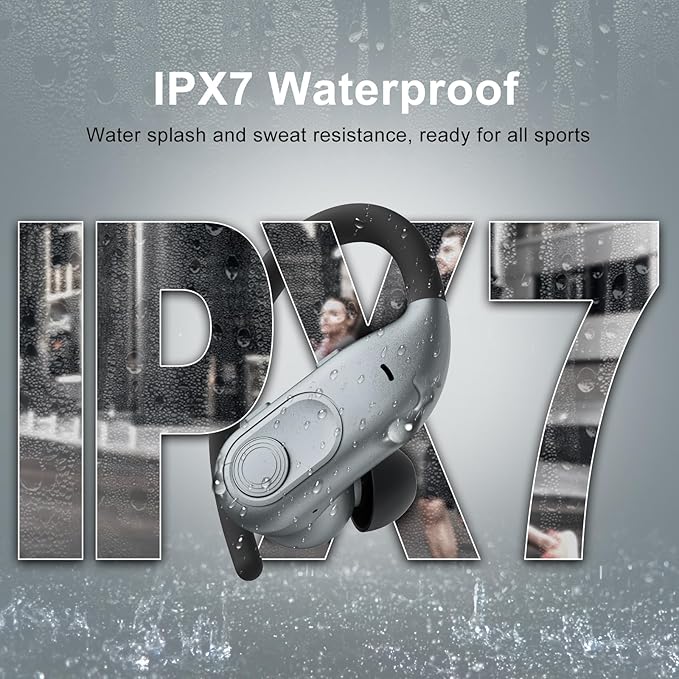 Wireless Earbuds Bluetooth Headphones 130Hrs Playtime with 2500mAh Wireless Charging Case LED Diaplay Hi-Fi Waterproof Over Ear Earphones for Sports Running Workout Gaming