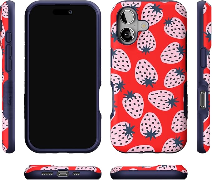 Casely iPhone 17 Case | I'd Pick You | Red Strawberry | Bold Protective Design | Compatible with MagSafe