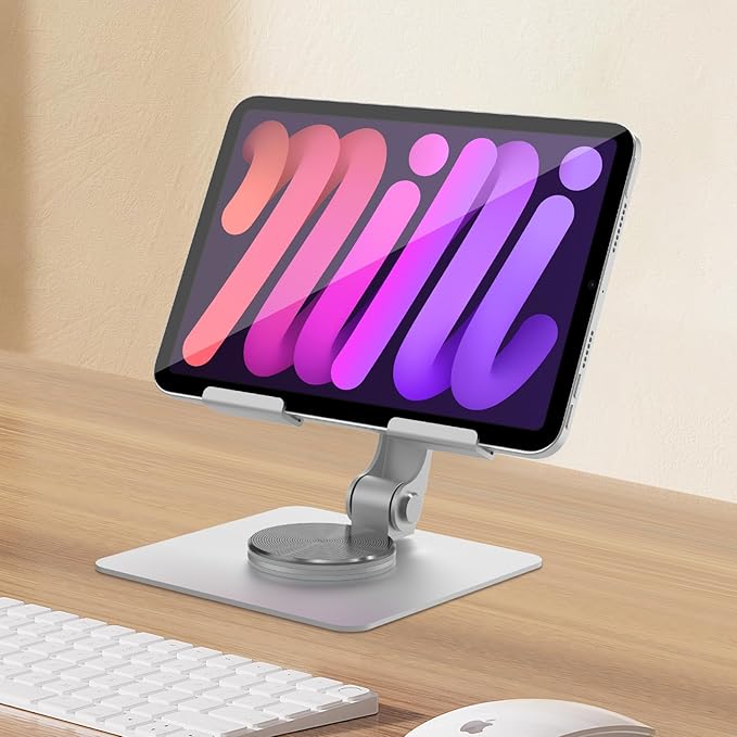 Tablet Stand 360ยฐ Rotating,Adjustable & Foldable, Super Sturdy Super Stable & Portable Tablet Holder for Office, Kitchen Compatible with iPad9.7,10.5,12.9, iPad Pro 11/12.9/13Air/Mini/Pro