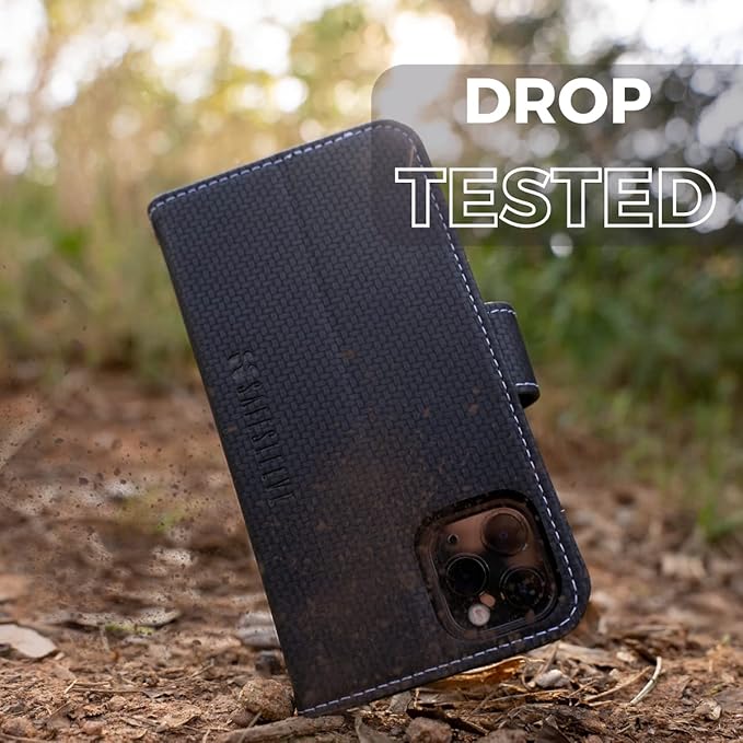 SafeSleeve EMF Protection Anti Radiation Samsung Galaxy Case: Galaxy S23 Plus RFID EMF Blocking Wallet Cell Phone Case (Black)