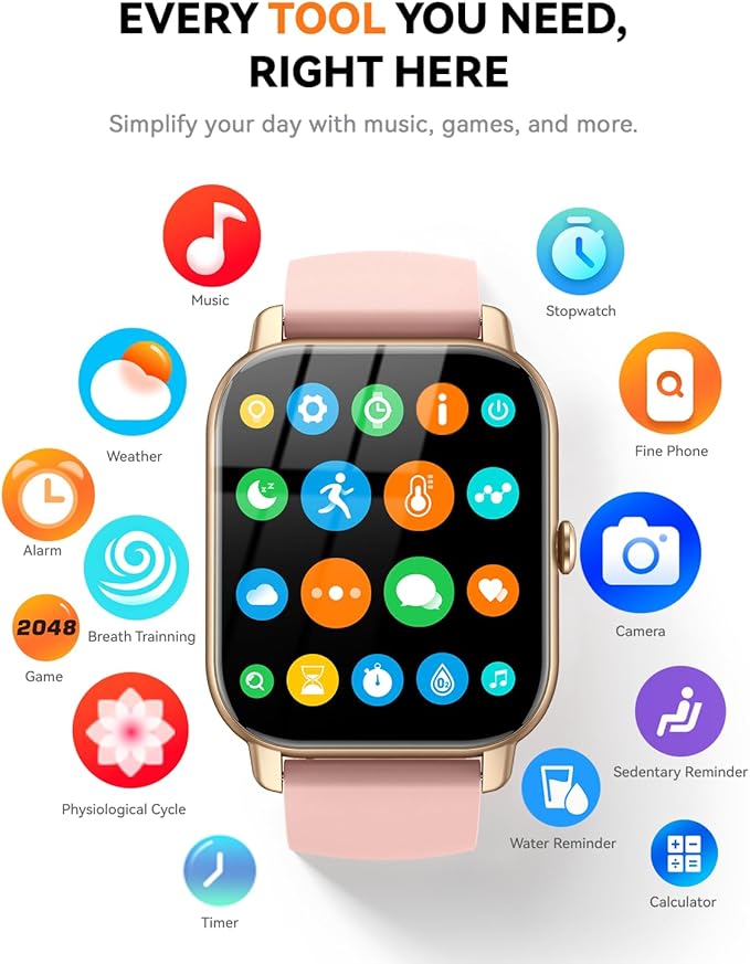 Smart Watches for Men Women(Answer/Make Call), 1.85 inch HD Fitness Tracker Watch with Activity Counter/Sleep Monitor/ 110+ Sports Modes, IP68 Waterproof Smart Watch for Andriod iPhone iOS Compatible