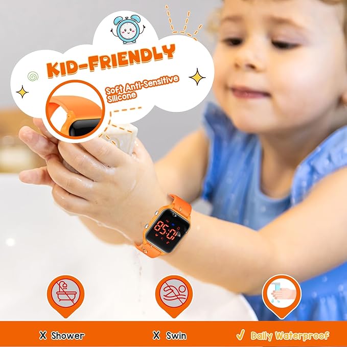 Kids Digital Watches for Boys Girls, Sports Watch with Fitness Tracker, Pedometer, Alarm Clocks, Stopwatch, No App Needed Waterproof Kids Watch, Gift for Teens Student Girls Boys Ages 5-14