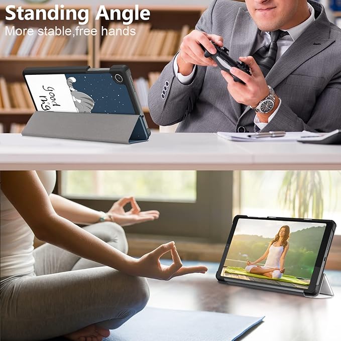 Case for Lenovo Tab M8 4th Gen 2023, Folding Folio Ultra-Thin PU Leather Stand Case Cover for Lenovo Tab M8 4th Gen TB-300FU Lazy Cat