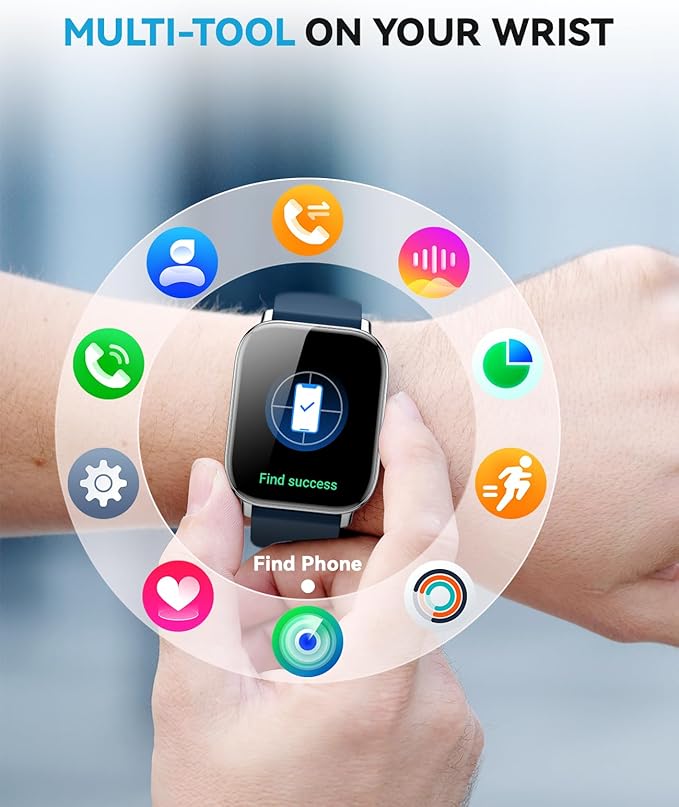 Smart Watch for Women Men- Answer/Make Call, 2025 IP68 Waterproof Fitness Step Sleep Tracker Watch with Monitor Activity Counter Smartwatch for Andriod iPhone iOS Samsung Compatible