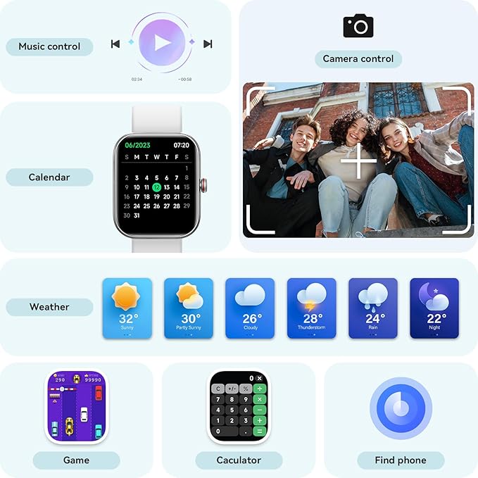 Smart Watch for Women Men, Smartwatch for iPhone & Android Bluetooth (Answer/Call) Built-in Alexa, 1.91" HD Fitness Tracker with 105+ Sport Modes, IP68 Waterproof, Sleep/Heart Rate/SpO2/Stress Monitor