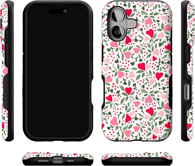 Casely iPhone 17 Case | Vines of Love | Floral Heart | Bold Protective Design | Compatible with MagSafe