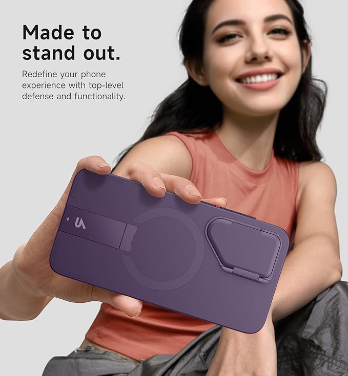 SURITCH for Samsung Galaxy S25+ Plus Phone Case, Magnetic Shockproof Protective Cover with Camera Cover & Adjustable Metal Kickstand for Galaxy S25+ Plus(2025)-Dark Purple