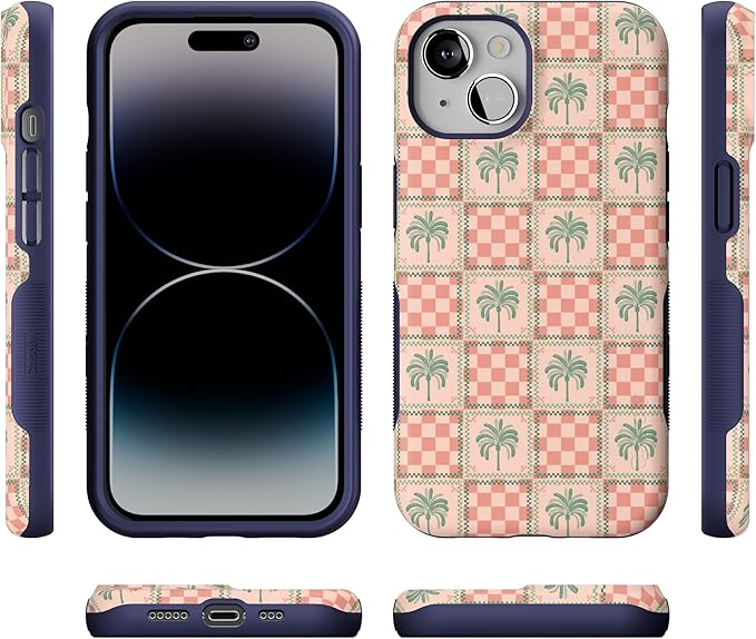 Casely iPhone 14 Case | The Social Club | Palm Beach Floral | Compatible with MagSafe | Bold Protective Design