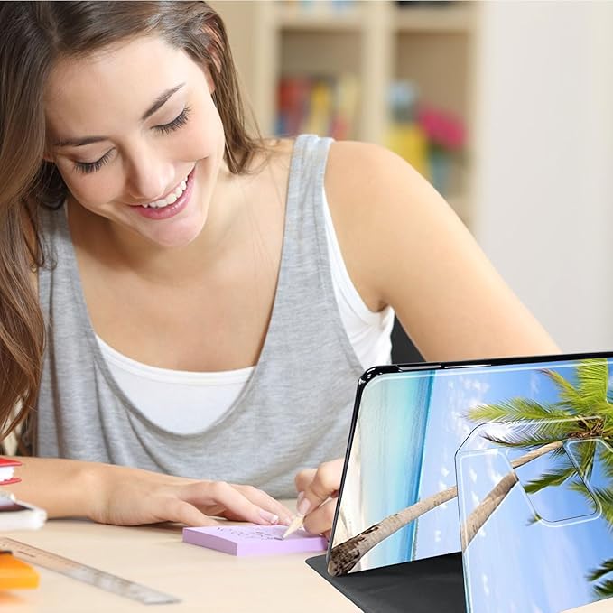 Case for Lenovo Tab P11 Plus Case 2021 (TB-J616F / J616X), 360 Degree Rotating Folding Stand,with Auto Sleep/Wake Case for Lenovo Tab P11 11” 2020 (TB-J606F TB-J606X),Beach and Coconut Trees