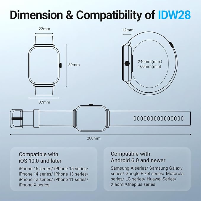 Fitpolo Smart Watch for Men Women, 1.85" HD Touchscreen Fitness Tracker, Make/Answer Calls, Heart Rate SpO2 Monitor, IP68 Waterproof, Sleep & Activity Tracking Smartwatch for Android Phones iPhone