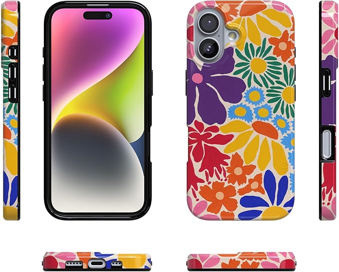 Casely iPhone 17 Case | Flower Patch | Multi-Color Floral | Compatible with MagSafe | Classic Ultra Slim Design