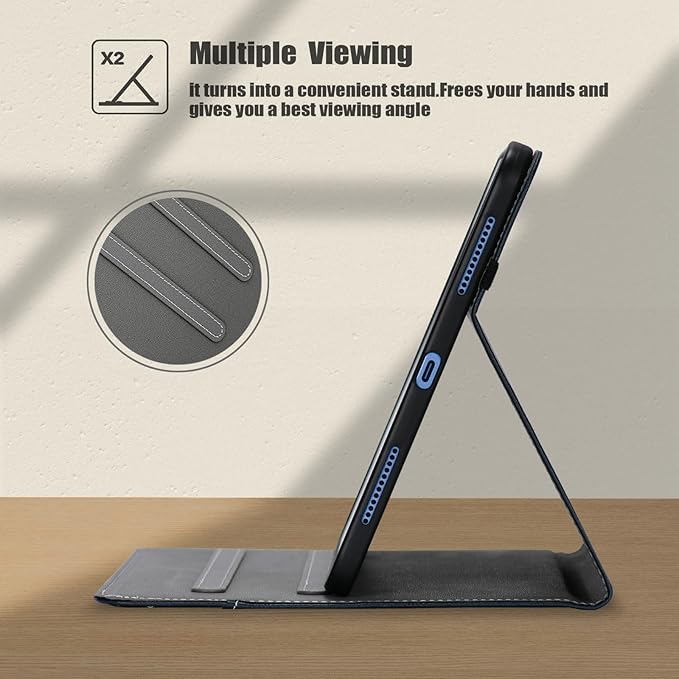 HFcoupe Case for iPad a16 11th Generation 11 Inch 2025, Book Style iPad Gen 10 Case 2022 10.9-inch, Auto Wake/Sleep Cover Stand Protective Folio with Pocket & Magnetic Closure, Navy