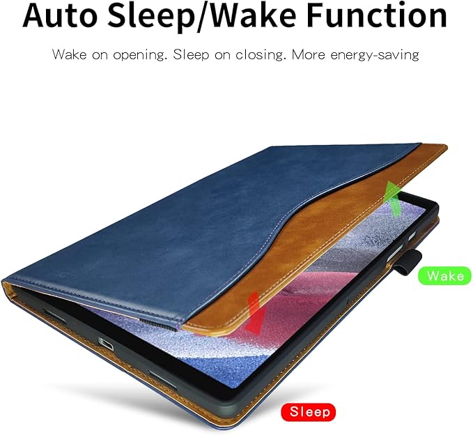 Case for Samsung Galaxy Tab A7 Lite 8.7 inch 2021 Case SM-T220 / T225 Bussiness Premium PU Leather Folio Stand Cover Flip Shell with Card Slot for Galaxy Tab A7 Lite 8.7'' Tablet -Navy Blue