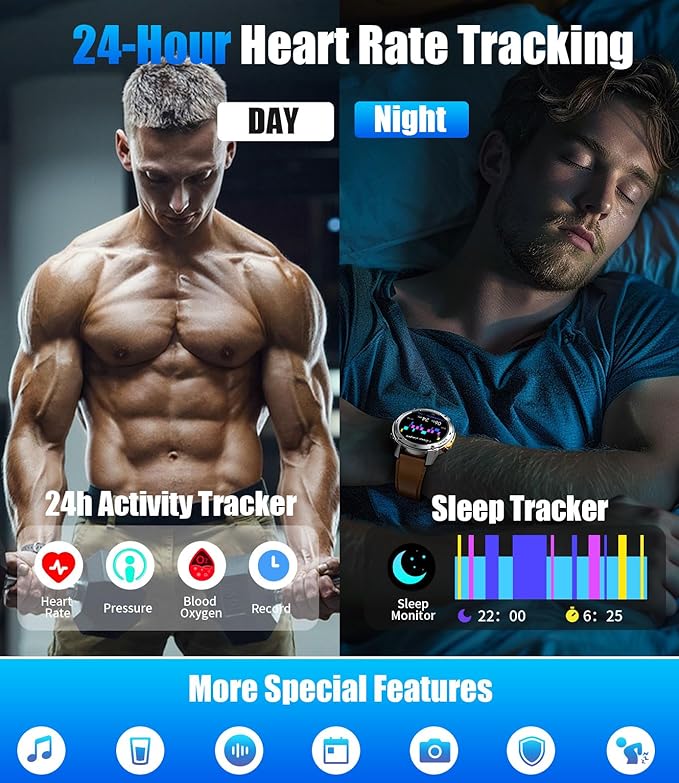 GPS Smart Watch for Men-5ATM/IP69K Waterproof,45 Days Standby(500mAh),1.43" AMOLED Rugged Military Smartwatch with Compass Altitude,170+ Sport Modes Smart Watches for Android iPhones Silver