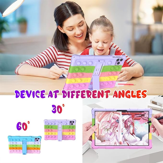 Case for Callsky-Tab Cpad 10/Aiprotablet K10/MEIZE D115 Tablet 10.1 inch, Stand Cover for WXUNJA ECOPAD 01/ZONKO D115//KADYBE D115/Tuotatop X13/Suicoey T618/YOBANSE T618 Tablet (Purple)