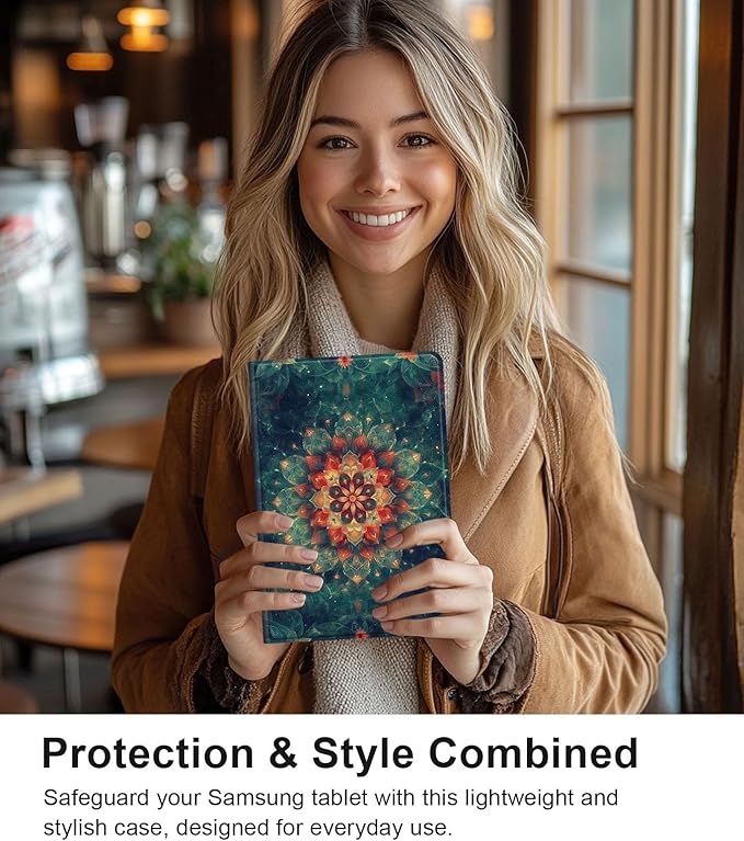 Case for Samsung Galaxy Tab A9+/A9 Plus 11” 2023 Model (SM-X210/X216/X218), Slim PU Leather Stand Cover with Auto Wake/Sleep, Multi-Angle Viewing & Shockproof, Mandala
