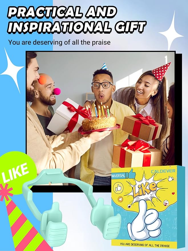 Stocking Stuffers for Teens Boys Girls Tablet Stand for iPad: Universal Compatible Thumbs Up Lazy Cell Phone Stand Holder for Desk Fun Birthday Gifts for Kids Men Women Gifts for Christmas