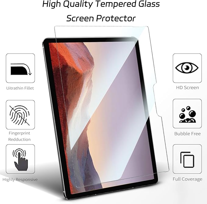 ZenRich 2Pack Anti Blue Light Tempered Glass Screen Protector for Surface Go - Anti-Glare, 9H Hardness, Bubble Free, Case Friendly, Pen Compatible